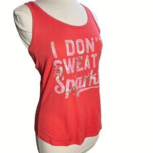 Women's chin-Up Apparel " I Don't Sweat I Sparkle," tank top sz. M